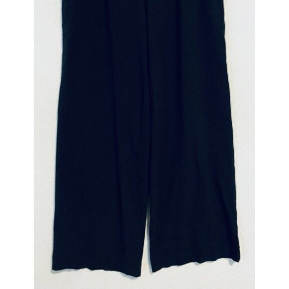 ModCloth Pants Womens Large Black Pleated Front Wide Leg Stretch Waist Work - Picture 3 of 8